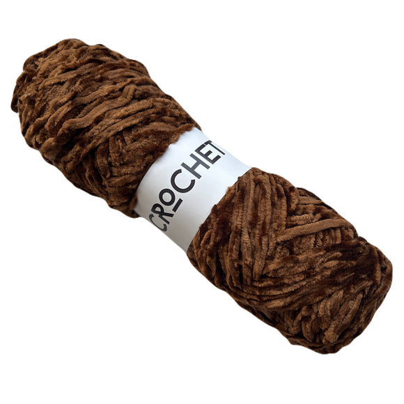 Thin Velvet Yarn - Caramel Brown