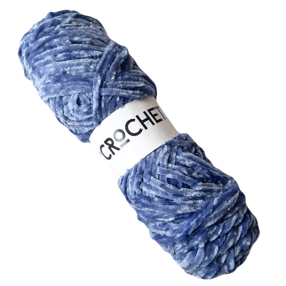 Thin Velvet Yarn - Dark Silver Blue