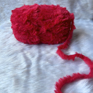 Faux Fur - Coral Red