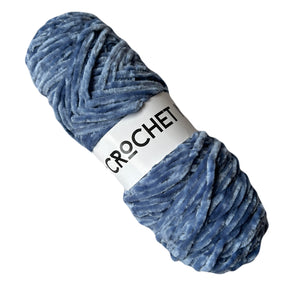 Thin Velvet Yarn - Dark Silver Blue