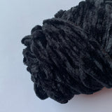 Thin Velvet Yarn - Jet Black