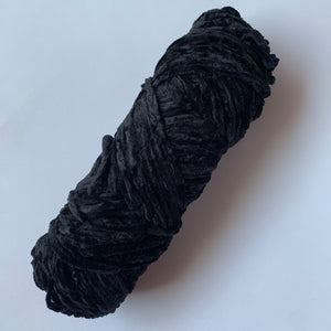 Thin Velvet Yarn - Jet Black